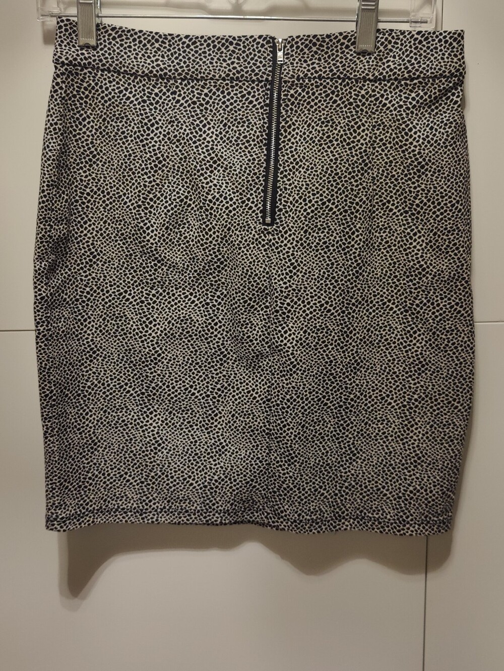 Chocolate USA black & cream animal print pencil skirt size L - Picture 4 of 5